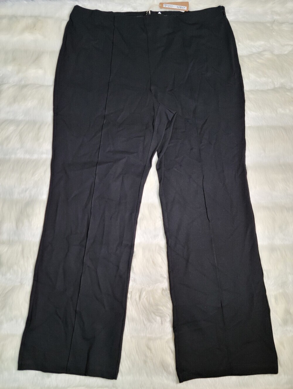 SKIMS The Essential Pants High Waist Pintuck Straight Black Obsidian 4X NEW